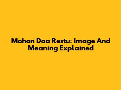 Mohon Doa Restu: Image And Meaning Explained