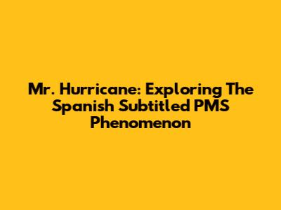 Mr. Hurricane: Exploring The Spanish Subtitled PMS Phenomenon