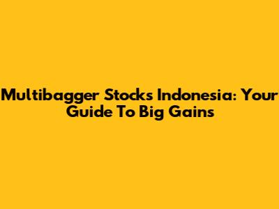 Multibagger Stocks Indonesia: Your Guide To Big Gains