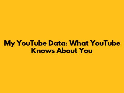 My YouTube Data: What YouTube Knows About You