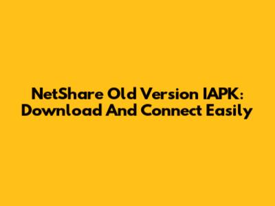 NetShare Old Version IAPK: Download And Connect Easily