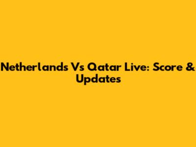 Netherlands Vs Qatar Live: Score & Updates
