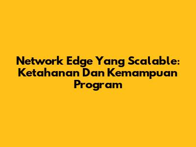 Network Edge Yang Scalable: Ketahanan Dan Kemampuan Program