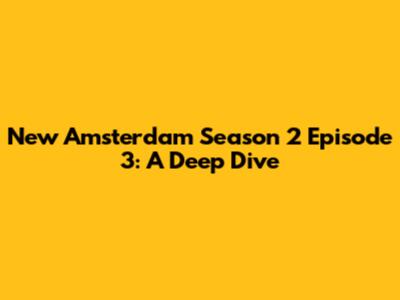 New Amsterdam Season 2 Episode 3: A Deep Dive
