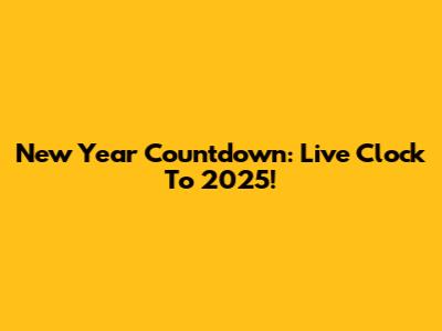 New Year Countdown: Live Clock To 2025!