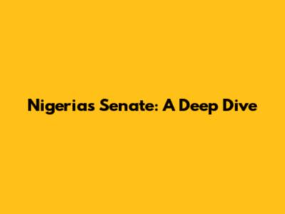 Nigeria's Senate: A Deep Dive