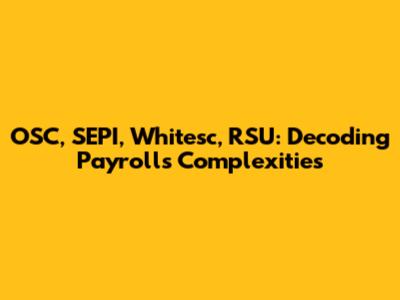 OSC, SEPI, Whitesc, RSU: Decoding Payroll's Complexities
