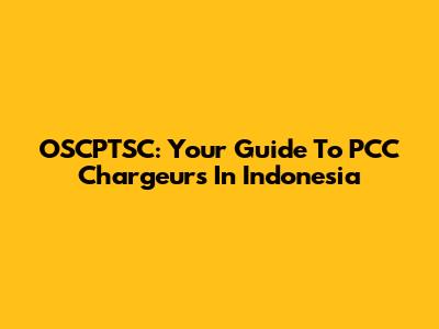 OSCPTSC: Your Guide To PCC Chargeurs In Indonesia