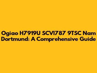 Ogiao H7919U SCVI787 9TSC Nam Dortmund: A Comprehensive Guide