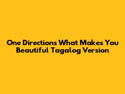 One Direction's "What Makes You Beautiful" Tagalog Version