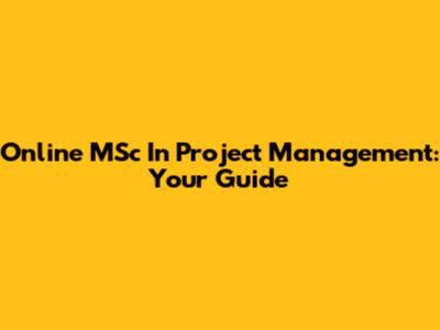 Online MSc In Project Management: Your Guide
