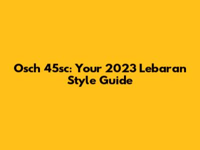Osch 45sc: Your 2023 Lebaran Style Guide
