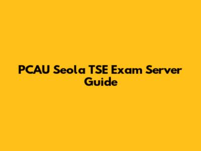 PCAU Seola TSE Exam Server Guide