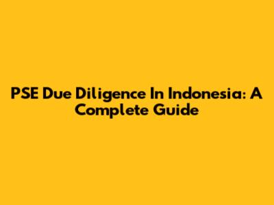 PSE Due Diligence In Indonesia: A Complete Guide