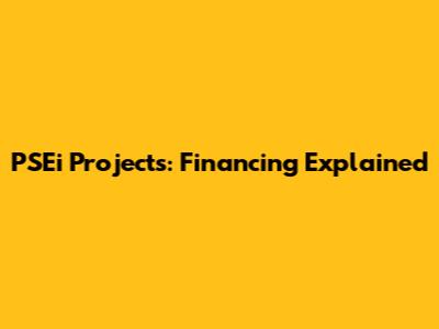 PSEi Projects: Financing Explained