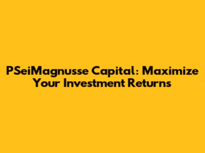 PSeiMagnusse Capital: Maximize Your Investment Returns