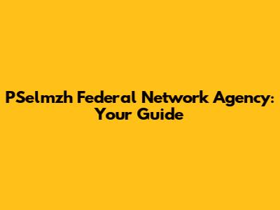 PSelmzh Federal Network Agency: Your Guide