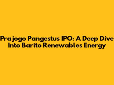 Prajogo Pangestu's IPO: A Deep Dive Into Barito Renewables Energy