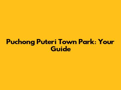 Puchong Puteri Town Park: Your Guide