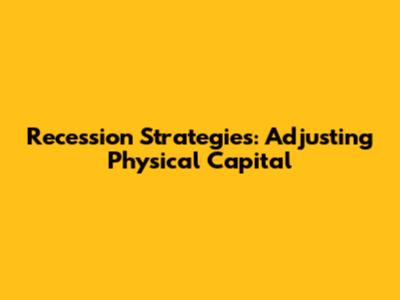 Recession Strategies: Adjusting Physical Capital