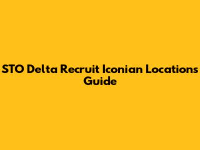 STO Delta Recruit Iconian Locations Guide