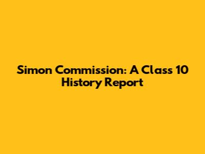 Simon Commission: A Class 10 History Report