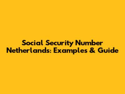 Social Security Number Netherlands: Examples & Guide
