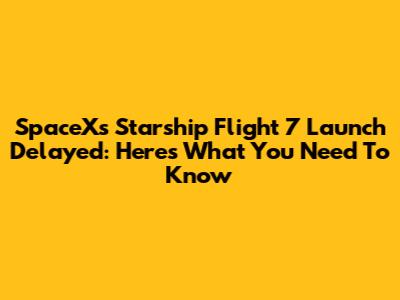 SpaceX's Starship Flight 7 Launch Delayed: Here's What You Need To Know