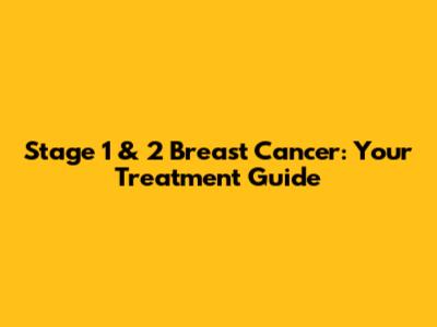 Stage 1 & 2 Breast Cancer: Your Treatment Guide