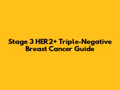 Stage 3 HER2+ Triple-Negative Breast Cancer Guide
