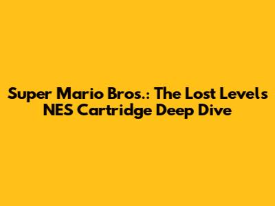Super Mario Bros.: The Lost Levels NES Cartridge Deep Dive