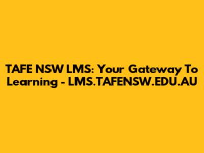 TAFE NSW LMS: Your Gateway To Learning - LMS.TAFENSW.EDU.AU