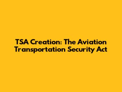 TSA Creation: The Aviation Transportation Security Act
