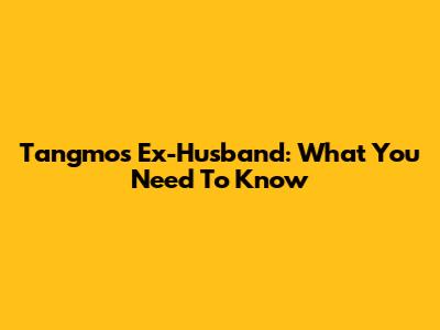 Tangmo's Ex-Husband: What You Need To Know