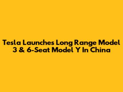 Tesla Launches Long Range Model 3 & 6-Seat Model Y In China