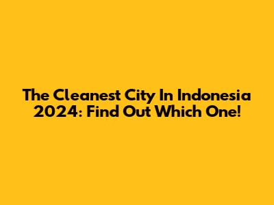The Cleanest City In Indonesia 2024: Find Out Which One!