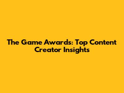 The Game Awards: Top Content Creator Insights