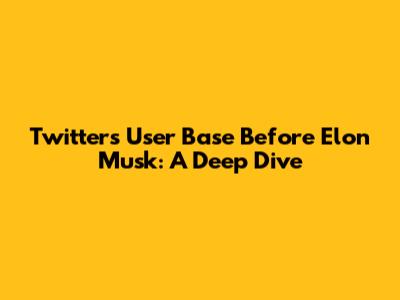 Twitter's User Base Before Elon Musk: A Deep Dive