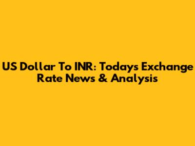 US Dollar To INR: Today's Exchange Rate News & Analysis