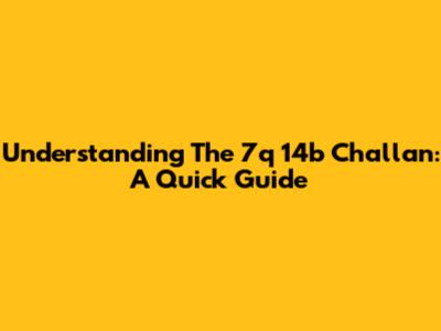 Understanding The 7q 14b Challan: A Quick Guide