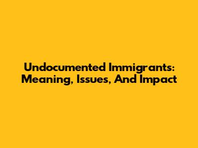 Undocumented Immigrants: Meaning, Issues, And Impact