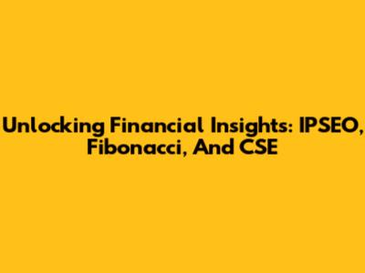 Unlocking Financial Insights: IPSEO, Fibonacci, And CSE