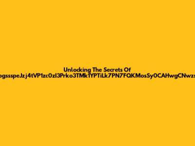 Unlocking The Secrets Of ZpgssspeJzj4tVP1zc0zI3Prko3TMk1YPTiLk7PN7FQKMosSy0CAHwgCNwzs...
