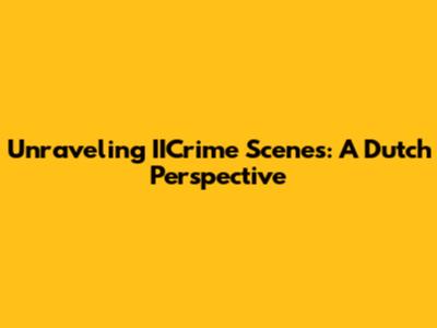Unraveling IICrime Scenes: A Dutch Perspective