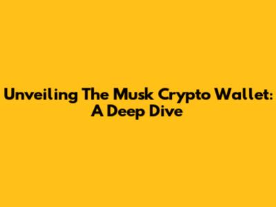 Unveiling The Musk Crypto Wallet: A Deep Dive