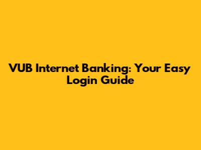 VUB Internet Banking: Your Easy Login Guide