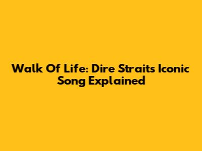 Walk Of Life: Dire Straits' Iconic Song Explained