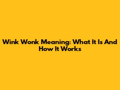 Wink Wonk Meaning: What It Is And How It Works